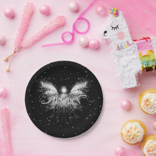 Plato De Papel Cree Fairy Starlight Fantasy Black
