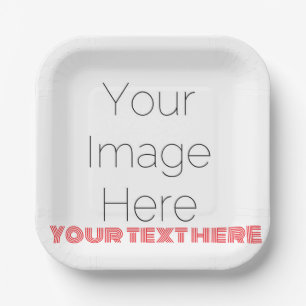 Plato De Papel cree su propia foto y texto para personalizado fie