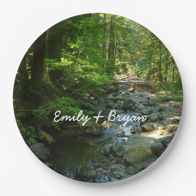 Plato De Papel Creek de agua risible en el Parque Nacional Mount  (Anverso)