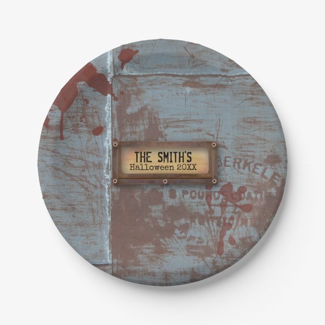 Plato De Papel Creepe Grunge Undead Halloween (Anverso)