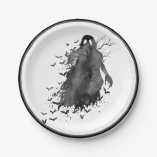 Plato De Papel Creepe placa de papel fantasma de Halloween