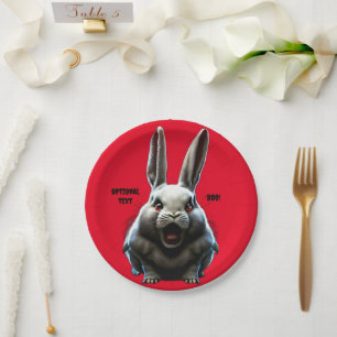 PLATO DE PAPEL CREEPY RABBIT HALLOWEEN PARTY PLATE