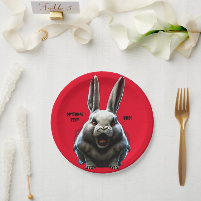 PLATO DE PAPEL CREEPY RABBIT HALLOWEEN PARTY PLATE (Boda)