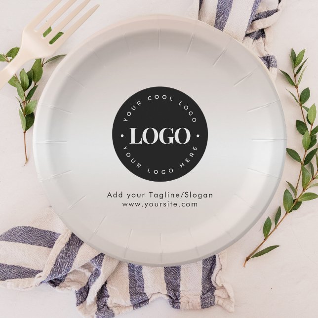 Plato De Papel Crema Añadir Personalizado Empresa Empresa Logotip (Subido por el creador)