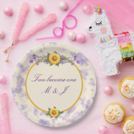 Plato De Papel Crema de bodas de jardín de primavera