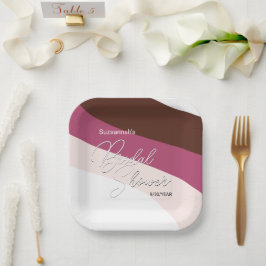 Plato De Papel Crema de chocolate Raspberry Streams Personalizado