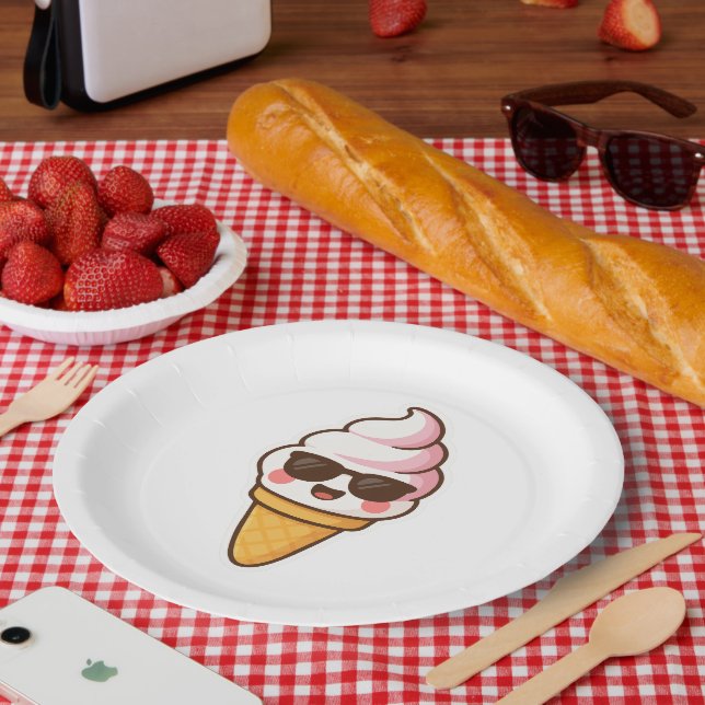 Plato De Papel Crema de hielo de Guay Kawaii (Picnic)