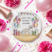 Crema inglesa Golden Retriever Colorful Birthday