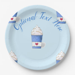 Plato De Papel Crema lata y batida (azul)