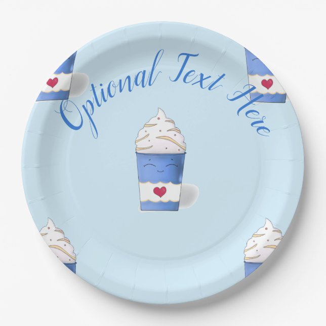 Plato De Papel Crema lata y batida (azul) (Anverso)