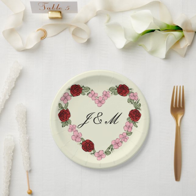 Plato De Papel crème mariage champêtre (Boda)