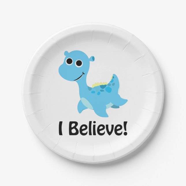 Plato De Papel ¡Creo! Cute Blue Nessie (Anverso)