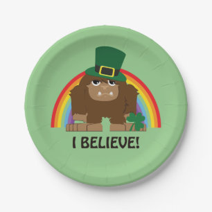 Plato De Papel ¡Creo! Leprechaun Bigfoot