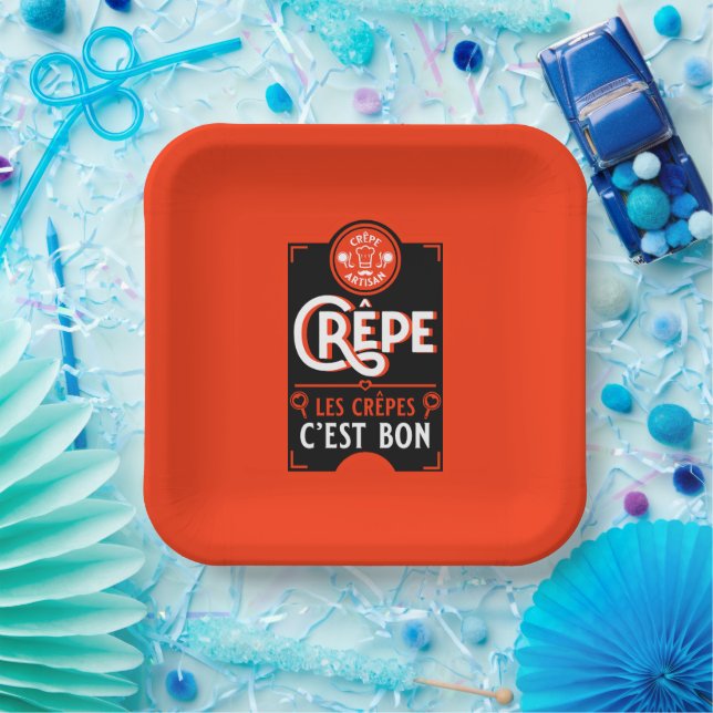 Plato De Papel Crepes franceses (Fiesta)