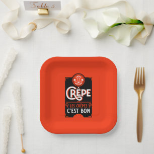 Plato De Papel Crepes franceses