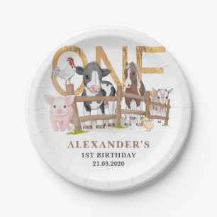 Plato De Papel Cría 1.ᵉʳ Nacimiento Animales De Granja Niños Barn