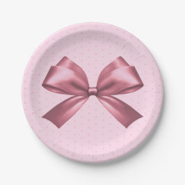 Plato De Papel Cría estética de satén rosado