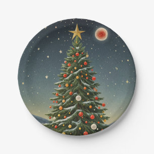 Plato De Papel Crimson Noel