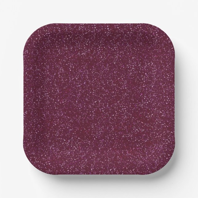 Plato De Papel Crimson purpurina (Anverso)