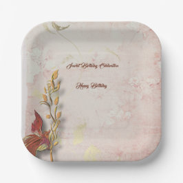 Plato De Papel Crimson susurra papel de 40 años Plates