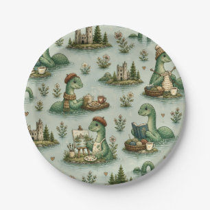 Plato De Papel Criptídeos Acogedores Nessie Monstruo del Lago Nes