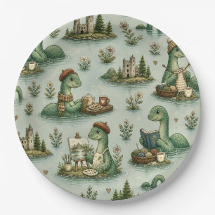 Plato De Papel Criptídeos Acogedores Nessie Monstruo del Lago Nes