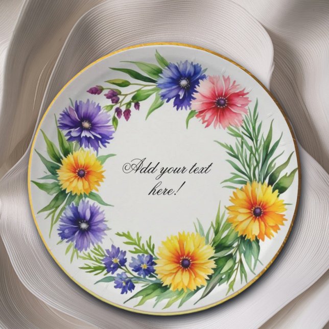 Plato De Papel Crisantemo acuarela elegante (Subido por el creador)