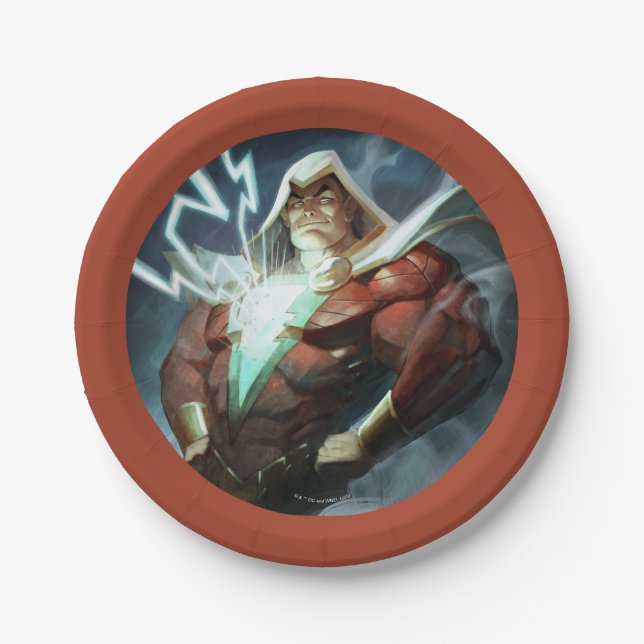 Plato De Papel Crisis infinita Ilustracion Shazam (Anverso)