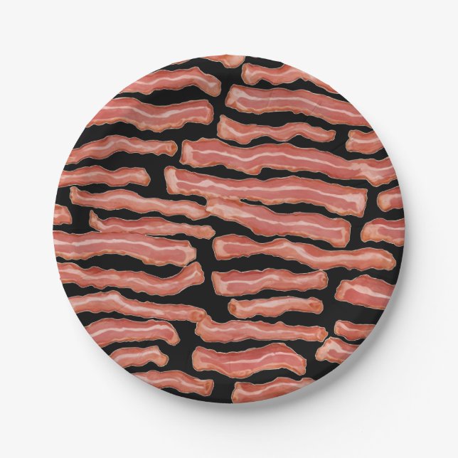 Plato De Papel Crispy Bacon Patterned (Anverso)