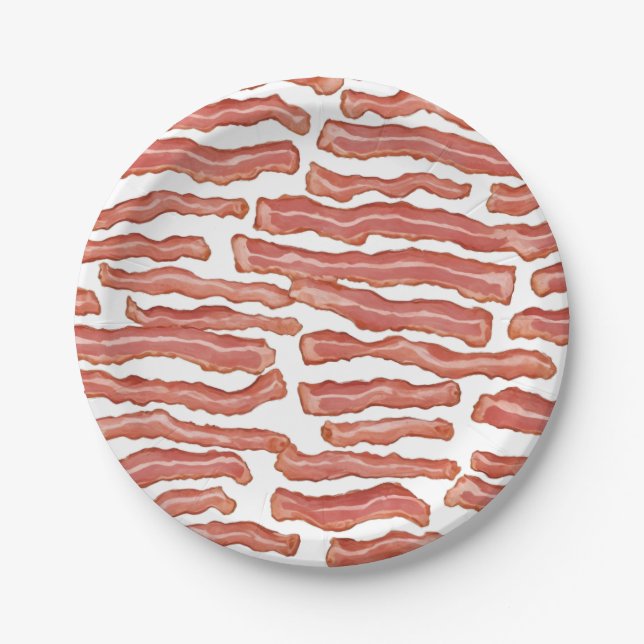 Plato De Papel Crispy Bacon Patterned (Anverso)