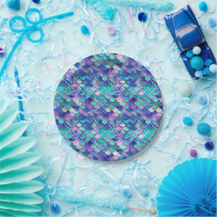 Plato De Papel Cristal de Sirena Manchada