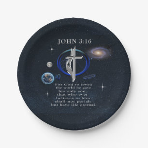 Plato De Papel cristiano Juan 3:16