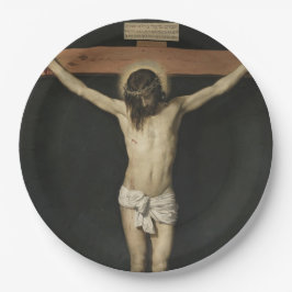 Plato De Papel Cristo crucificado en la cruz (fe) (Velázquez)