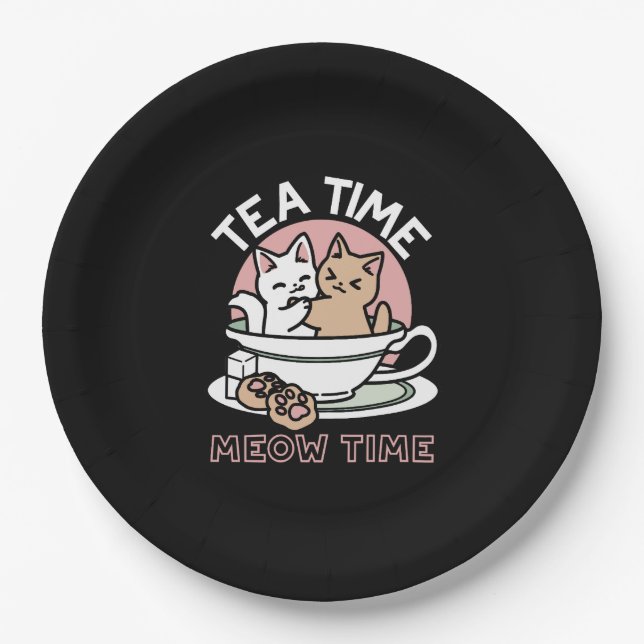 Plato De Papel Cristóbal arrollador en una copa - Tiempo de té ad (Anverso)