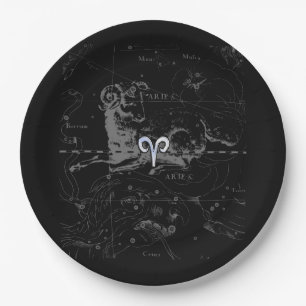 Plato De Papel Cromo como el Rótulo Aries Zodiac en Hevelius