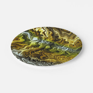 Plato De Papel Cromo Dorado Metálico Plateado Frio Fiesta