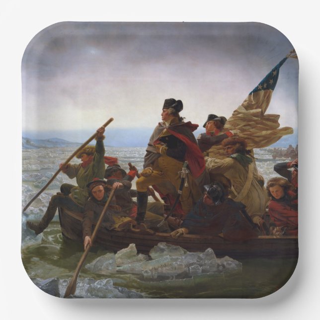 Plato De Papel Crossing Delaware 1776: General George Washington (Anverso)