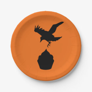 Plato De Papel Crow y Cupcake