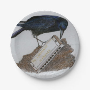 Plato De Papel Crow y Harmonica