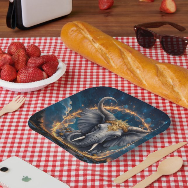 Plato De Papel Crowned Guardian of the Celestial Gate the elefant (Picnic)