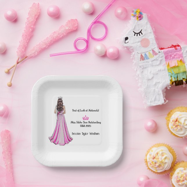 Plato De Papel Crowning Queens Pageant Send-off Party Plates (Fiesta)