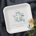 Plato De Papel Cruce del follaje de eucalipto fern ruso<br><div class="desc">Para cualquier personalización adicional o cualquier otro elemento que coincida,  no dude en ponerse en contacto conmigo en yellowfebstudio@gmail.com</div>