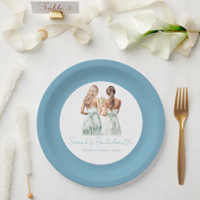 Plato De Papel Cruceros de Bachelorette Party personalizados (Boda)