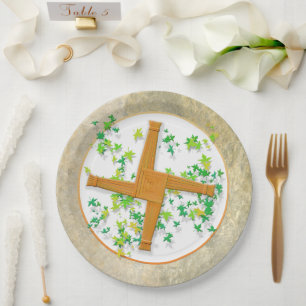 Plato De Papel Cruz de Brighid