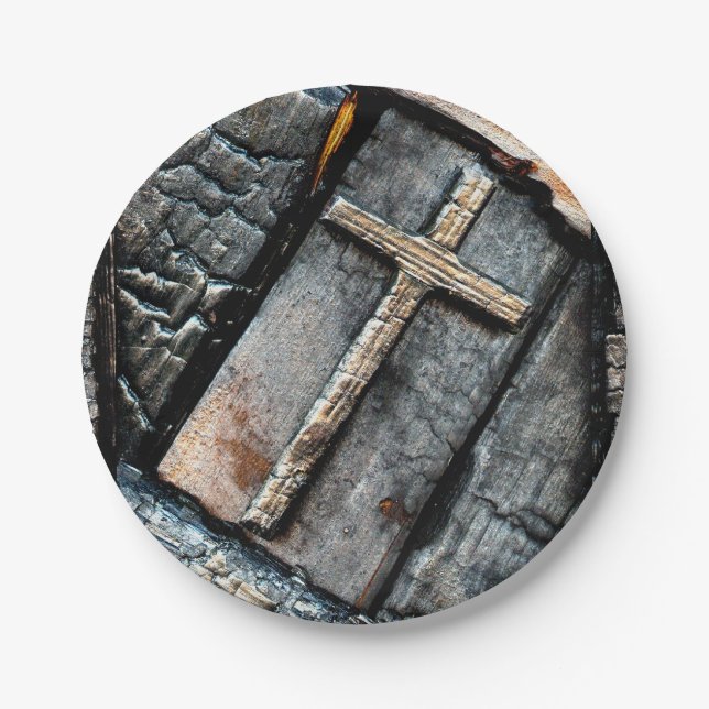 Plato De Papel Cruz de Protección (Anverso)