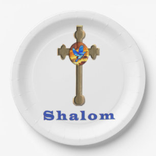 Plato De Papel Cruz de Shalom
