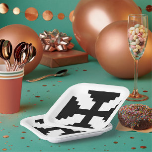 Plato De Papel Cruz negra