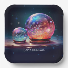 Plato De Papel Crystal Snowballs Holiday Paper Plate