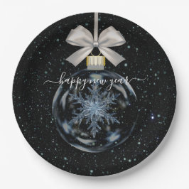 Plato De Papel Crystal Snowflake Ornament New Year’s Card