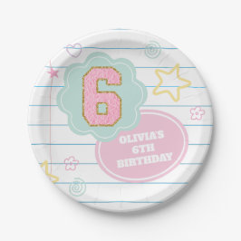 Plato De Papel Cuaderno de parche pastel preppy universitario cum